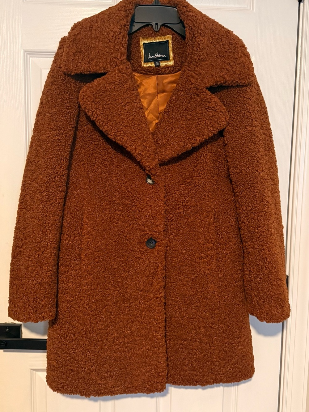 Sam Edelman Plush Teddy Jacket in Rust Brown
